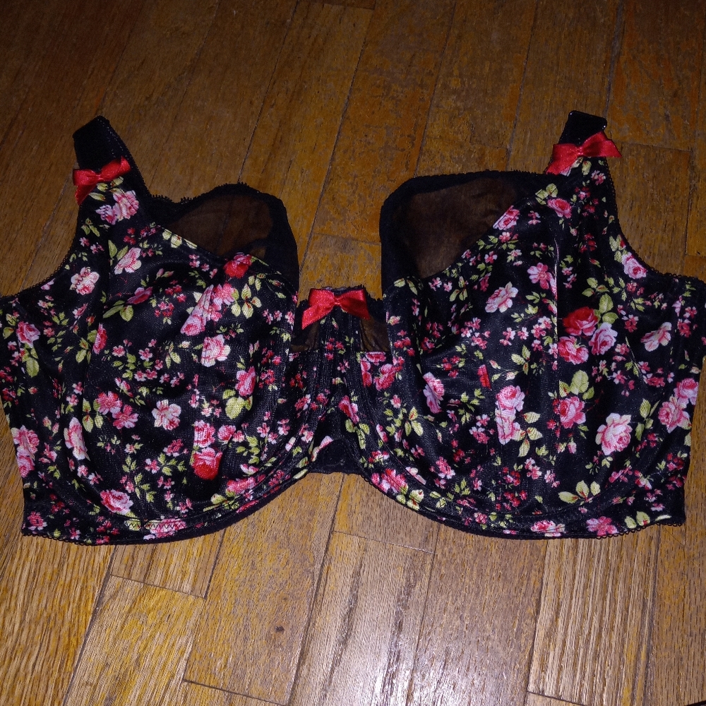 40H Perfects Australia Bra in Black and Red floral